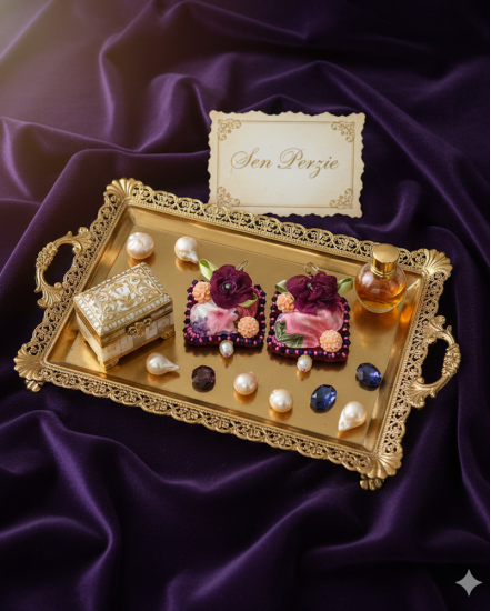 Šité dizajnové náušnice "Sen Perzie"   